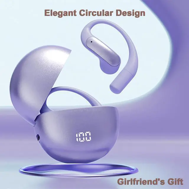 Alt view image 6 of 6 - Out of Ear Wireless Open Ear Earbuds Over The Ear with Ear Hooks Open Ear Headphones Bluetooth Over Ear Earbuds Bone Conduction Headphones Earphones Wireless