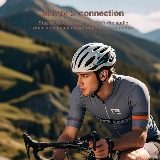 Alt view image 4 of 6 - Out of Ear Wireless Open Ear Earbuds Over The Ear with Ear Hooks Open Ear Headphones Bluetooth Over Ear Earbuds Bone Conduction Headphones Earphones Wireless
