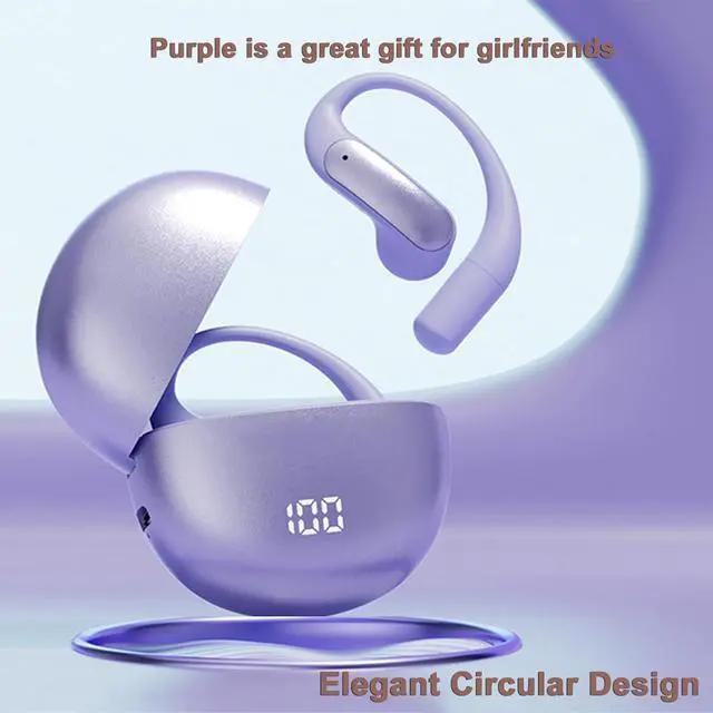Alt view image 6 of 6 - Out of Ear Wireless Open Ear Earbuds Over The Ear with Ear Hooks Open Ear Headphones Bluetooth Over Ear Earbuds Bone Conduction Headphones Earphones Wireless