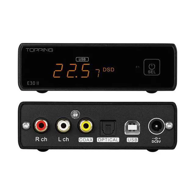 Alt view image 2 of 7 - Topping E30II Lite AK4493S DAC Hi Res Audio XMOS AU208 Touch Operation Pre Amplifier Decoder (Silver)