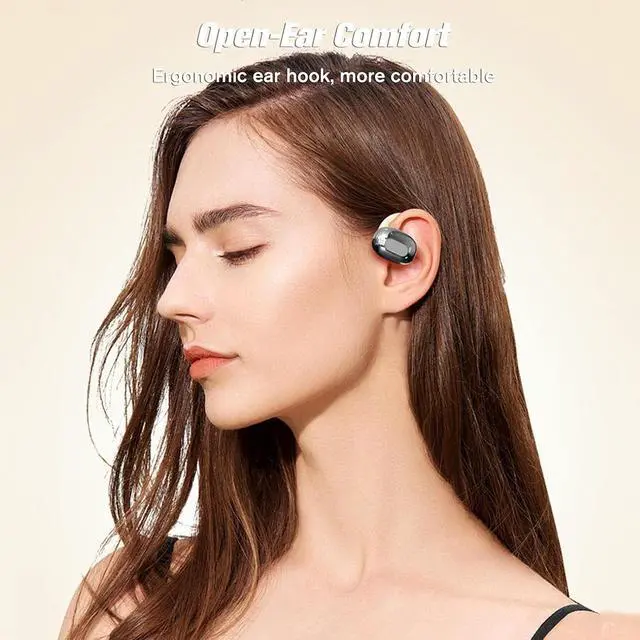 Alt view image 3 of 6 - Out of Ear Open Ear Earbuds Over The Ear Outside Outer Open Ear Headphones Wireless Air Bone Conduction Earbuds Outer Outside Ear Bone Conduction Headphones Out of Ear Over The Ear Buds