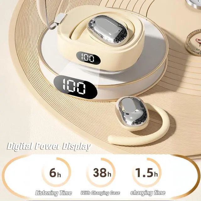 Alt view image 6 of 6 - Out of Ear Open Ear Earbuds Over The Ear Outside Outer Open Ear Headphones Wireless Air Bone Conduction Earbuds Outer Outside Ear Bone Conduction Headphones Out of Ear Over The Ear Buds