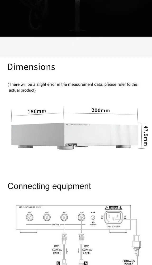 Alt view image 5 of 7 - SMSL G1 External Master Clock 105 DBC/Hz High Precision OCXO Quad Channel Clock Accuracy ±3 ppb 10MHz for for SMSL PL200T/VMV T2/D2R/D200