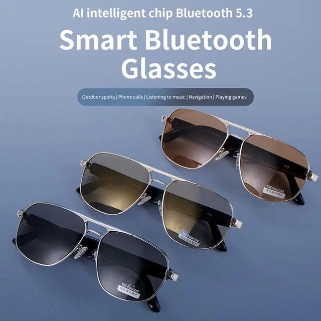 Alt view image 2 of 6 - Smart Bluetooth Sunglasses For Men Women Audio Eyeglasses Bluetooth Glasses With Speakers Open Ear Headphones