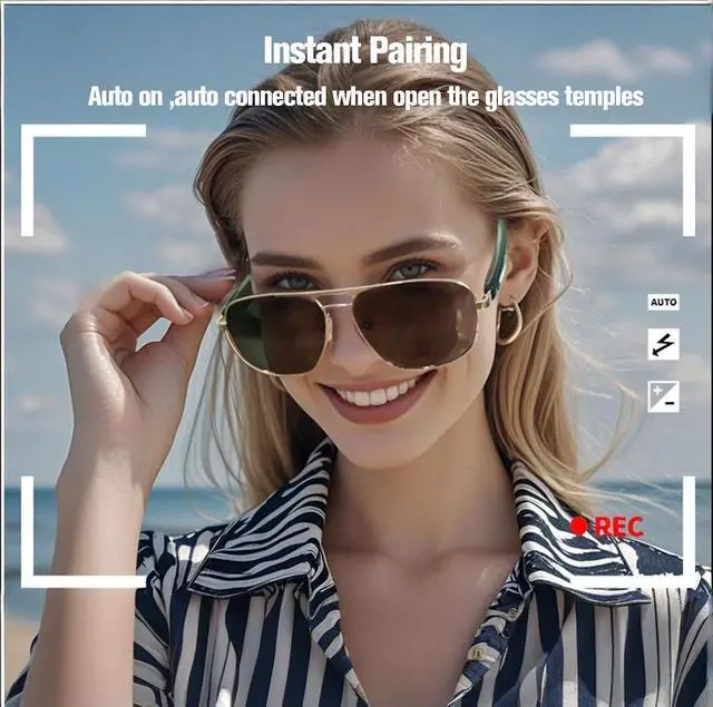 Alt view image 3 of 6 - Smart Bluetooth Sunglasses For Men Women Audio Eyeglasses Bluetooth Glasses With Speakers Open Ear Headphones