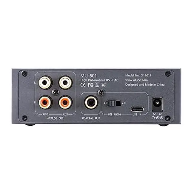 Alt view image 3 of 6 - xDuoo MU 601 High Performance USB DAC ES9018K2M PCM384kHz DSD256 Analog Coaxial Output Decoder