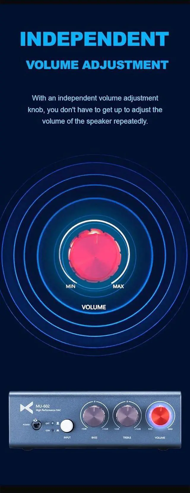 Alt view image 5 of 7 - XDUOO MU 602 Decoder Spdif DAC Support 192kHz/24Bit Two RAC Output MU602 High end Digital DAC for Amplifiers