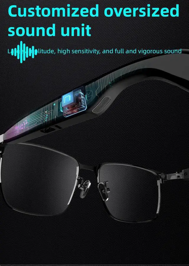 Alt view image 5 of 7 - Smart Bluetooth Glasses For Men With Sunglasses lenses Audio Speaker Eyeglasses Smart Bluetooth sunglasses For Men Glass blue tooth Glasses With Speakers