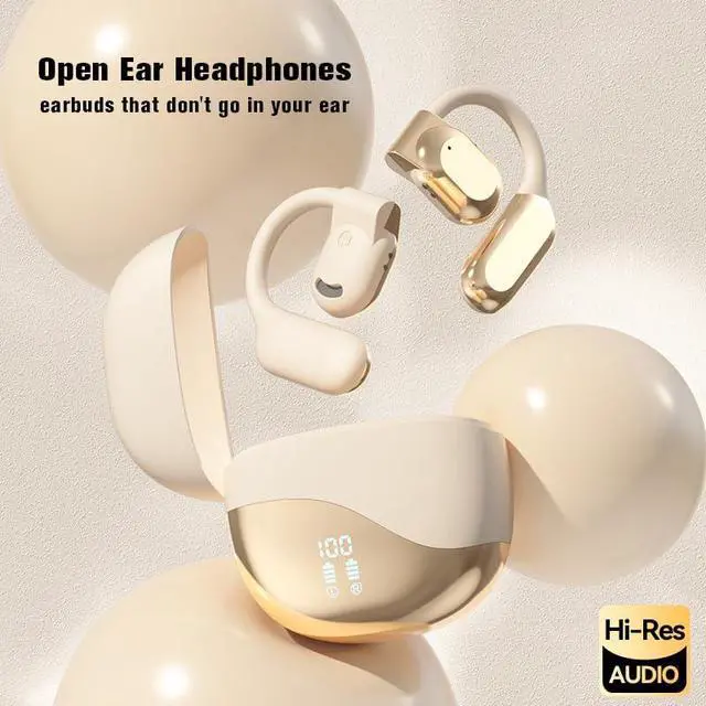 Alt view image 2 of 6 - Open Ear Out of Ear Headphones Outside Ear Wireless Earless Headphones Bluetooth Bone Air Conduction Earbuds Open Ear Hanging Bluetooth Headset Over The Ear Open Ear Buds Black