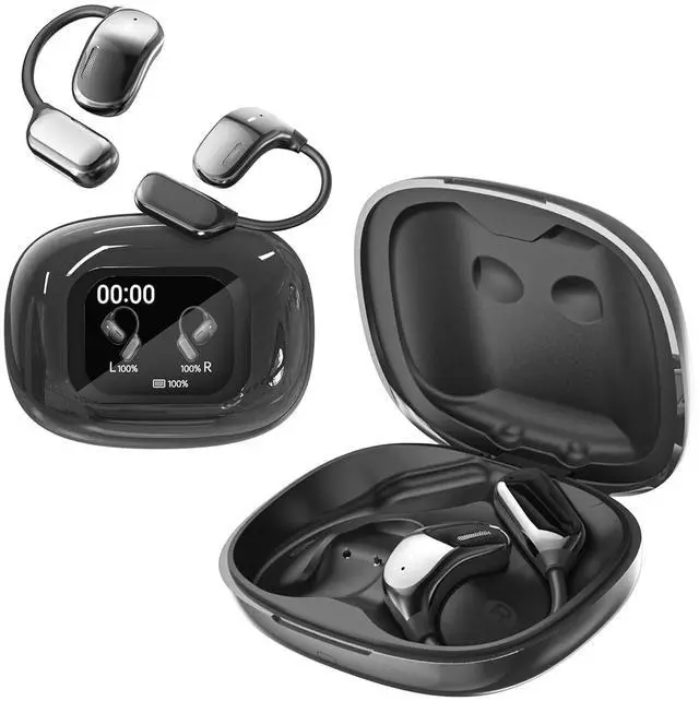 Main image of Over The Ear Earbuds True Powerful Wireless Bluetooth 5.4 Open Ear Earbuds, IPX5 Waterproof Bone Conducion Open Over Ear Buds Bluetooth Headphones Wireless Touch Screen Touchscreen Out of Ear Earbuds
