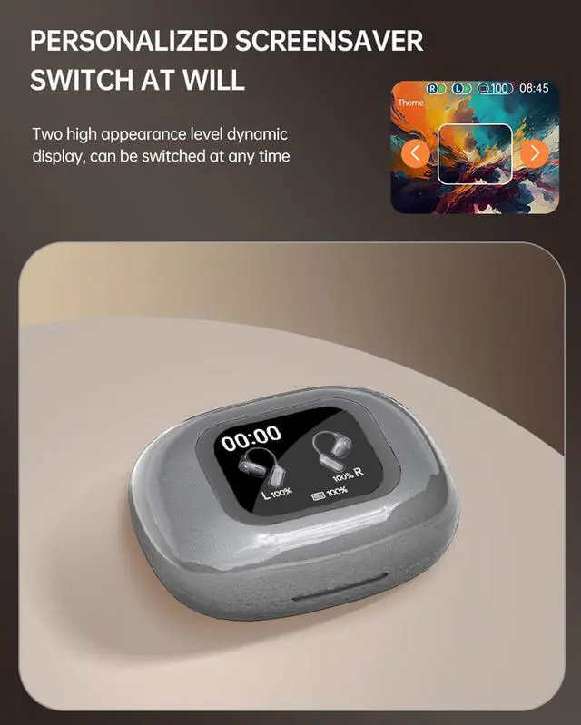 Alt view image 5 of 7 - Over The Ear Earbuds True Powerful Wireless Bluetooth 5.4 Open Ear Earbuds, IPX5 Waterproof Bone Conducion Open Over Ear Buds Bluetooth Headphones Wireless Touch Screen Touchscreen Out of Ear Earbuds