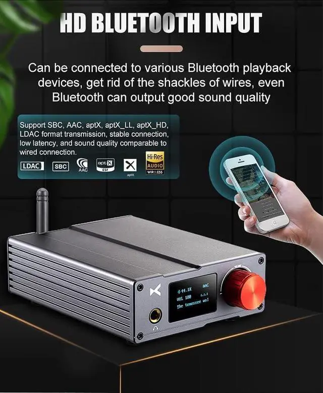 Alt view image 4 of 6 - XDUOO DA 100 Power Amplifier ES9018K2M Output Power 50W*2 Support SBC/AAC/aptX/LDAC USB DAC Headphone Amp