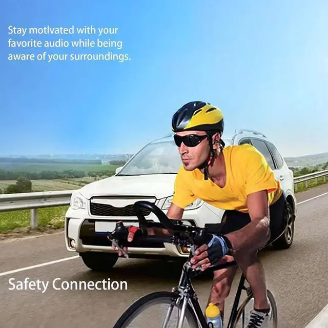 Alt view image 3 of 7 - Wireless Over Open Ear Earbuds Workout Bone Conduction Headphones Head Set Wireless Bluetooth Bone Conduction Headset Earbuds Induction Earphones Bone Conducting Open Ear Headphones Outer Ear