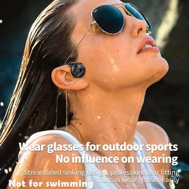 Alt view image 5 of 7 - Wireless Over Open Ear Earbuds Workout Bone Conduction Headphones Head Set Wireless Bluetooth Bone Conduction Headset Earbuds Induction Earphones Bone Conducting Open Ear Headphones Outer Ear