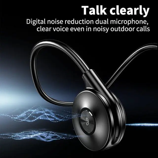 Alt view image 6 of 7 - Wireless Over Open Ear Earbuds Workout Bone Conduction Headphones Head Set Wireless Bluetooth Bone Conduction Headset Earbuds Induction Earphones Bone Conducting Open Ear Headphones Outer Ear