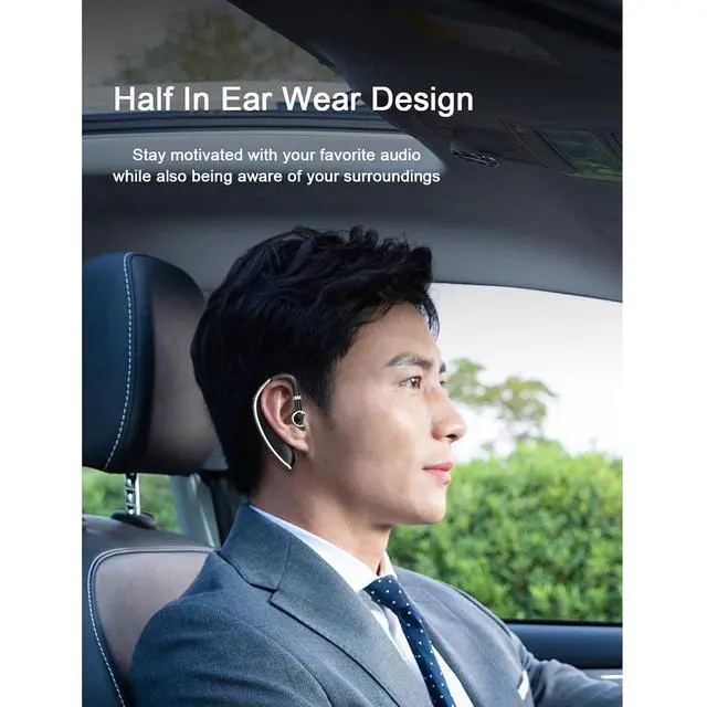 Alt view image 2 of 7 - Wireless Sports Earbuds with Earhooks Single Bluetooth Earpiece Running Over The Ear Ear Buds with Hook for Work Wireless Workout Wrap Around The Ear Earbuds Bluetooth Earphones for Sport