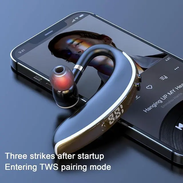Alt view image 7 of 7 - Wireless Sports Earbuds with Earhooks Single Bluetooth Earpiece Running Over The Ear Ear Buds with Hook for Work Wireless Workout Wrap Around The Ear Earbuds Bluetooth Earphones for Sport