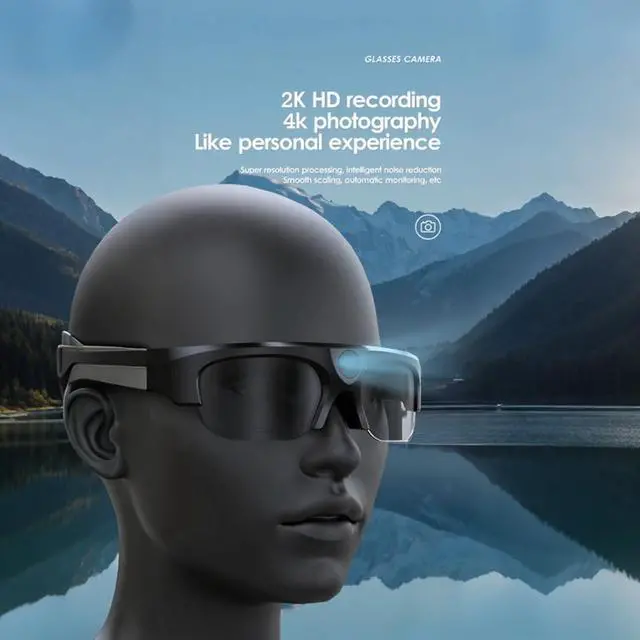Alt view image 2 of 6 - Video Camera Glasses for Men Open Ear Earbuds Camera Audio Recording Smart Glasses Video Recording Sunglasses