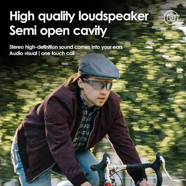 Alt view image 3 of 6 - Video Camera Glasses for Men Open Ear Earbuds Camera Audio Recording Smart Glasses Video Recording Sunglasses