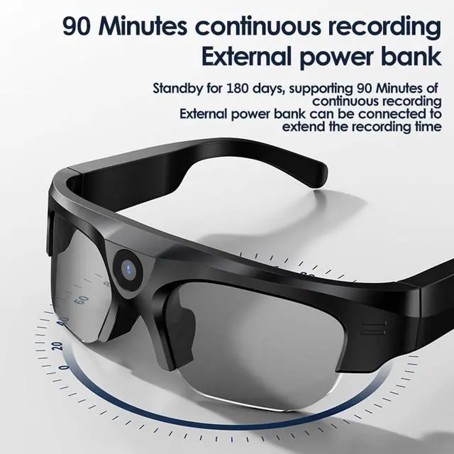 Alt view image 5 of 6 - Video Camera Glasses for Men Open Ear Earbuds Camera Audio Recording Smart Glasses Video Recording Sunglasses