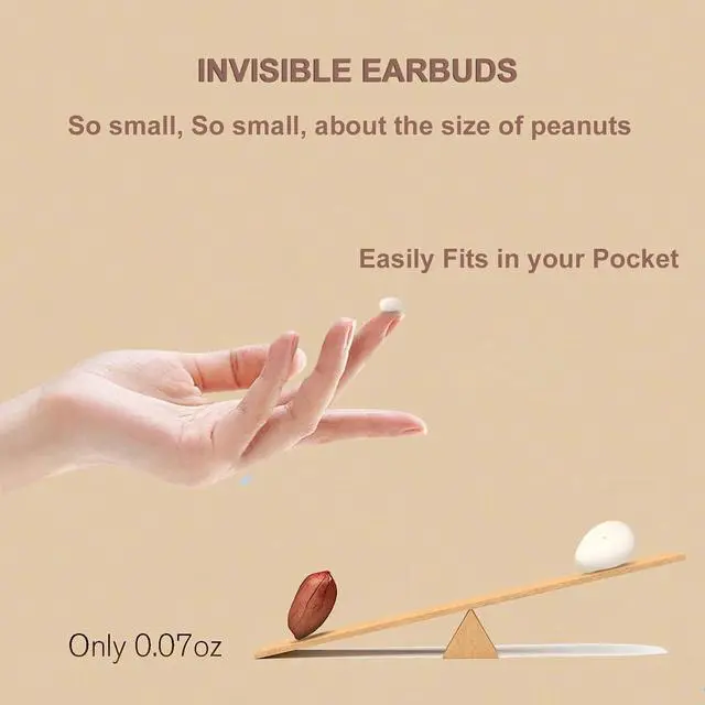 Alt view image 2 of 6 - Smallest Bluetooth Mini Small Invisible Earbuds Wireless Bluetooth Hidden for Work Micro Tiny Discreet Earbuds for Small Ears