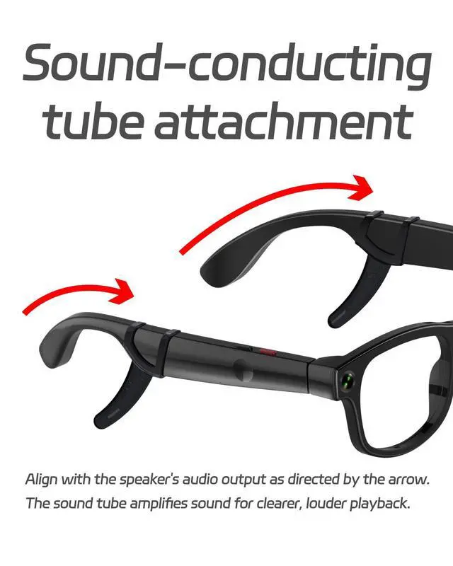 Alt view image 4 of 7 - Camera Video Recording Smart Sunglasses AI Glasses for Men Women with 1080P Hidden Camera Bluetooth Record Video and Audio