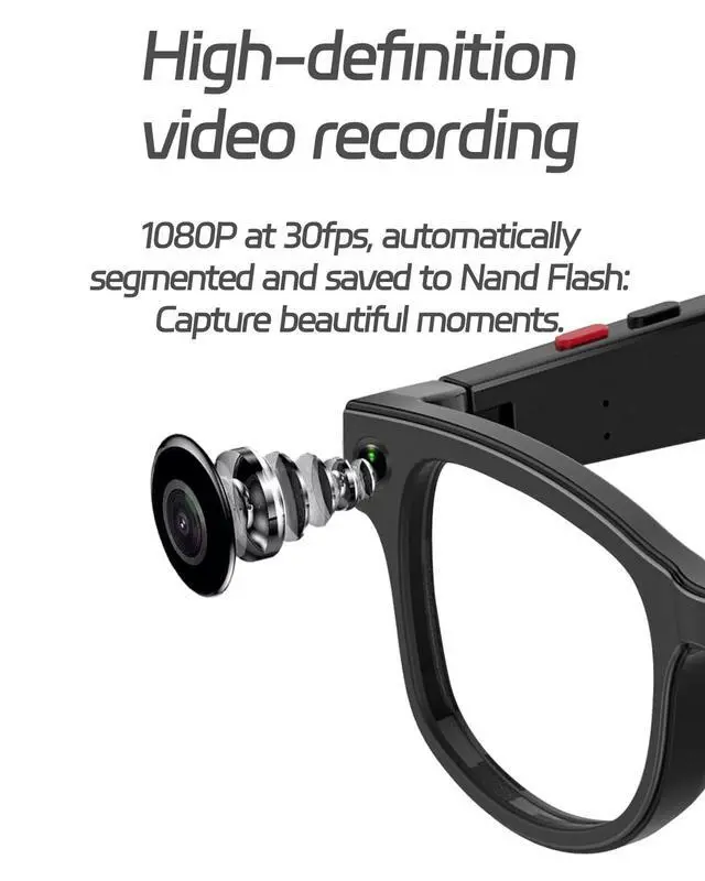 Alt view image 5 of 7 - Camera Video Recording Smart Sunglasses AI Glasses for Men Women with 1080P Hidden Camera Bluetooth Record Video and Audio