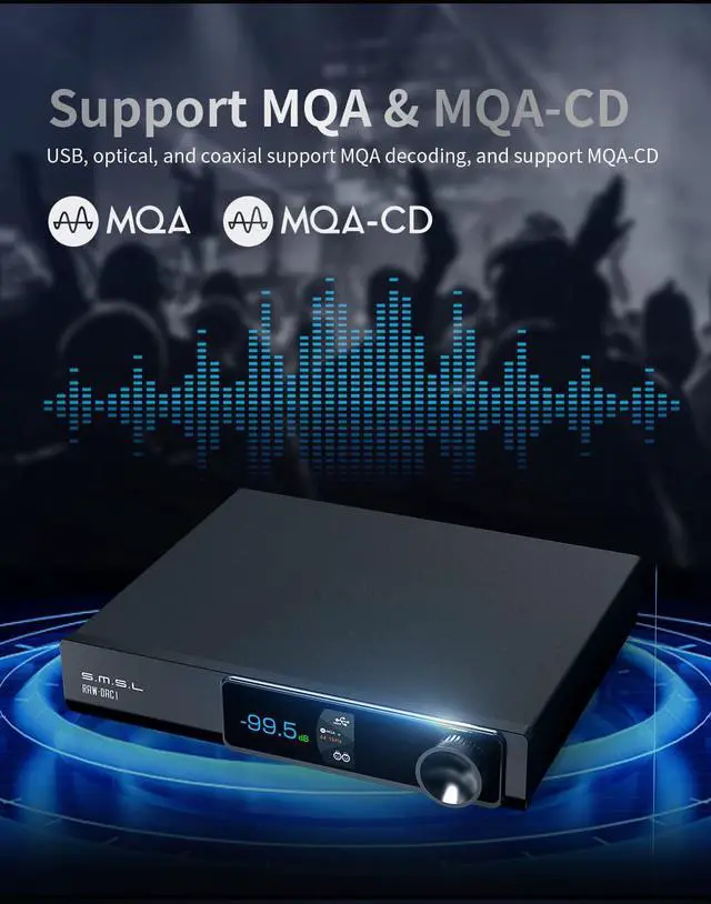 Alt view image 5 of 7 - S.M.S.L RAW DAC1 Decoder MQA MQA CD AK4191+AK4499EX Support LDAC XU316 32Bit/768kHz DSD512 DAC