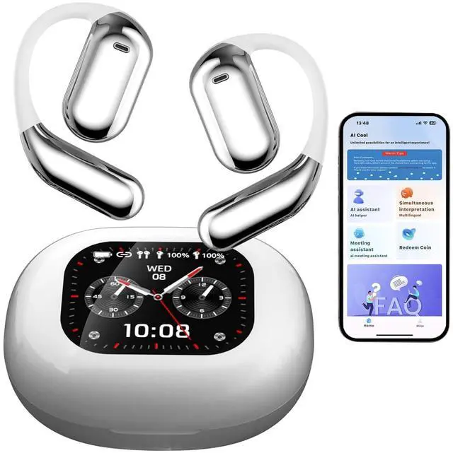 Main image of Over The Ear Bluetooth AI Headphones Language Translation Translation Earbuds Real Time 150 Language AI Translator Earbuds Bone Conduction Headphones Wireless Bluetooth Open Ear Earbuds
