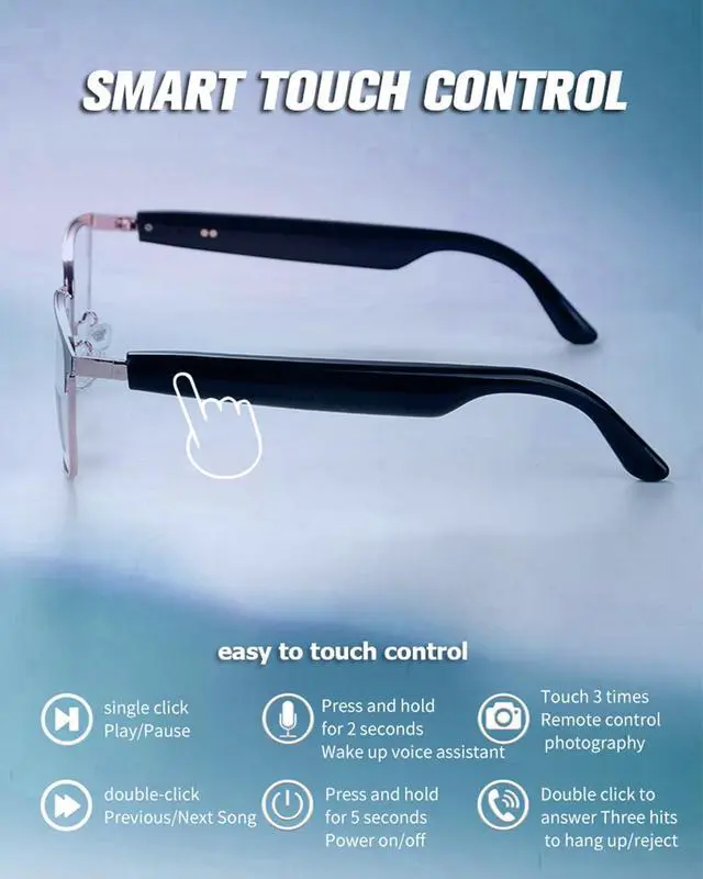 Alt view image 5 of 7 - Smart Bluetooth Glasses Sunglasses for Men Women Polarized with Speakers Listenable Songs Wireless Bluetooth Eyeglasse