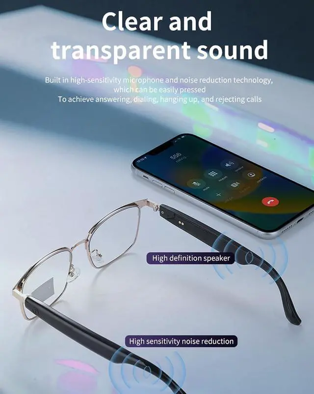 Alt view image 4 of 7 - Smart Bluetooth Glasses Sunglasses for Men Women Polarized with Speakers Listenable Songs Wireless Bluetooth Eyeglasse