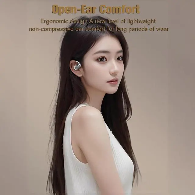 Alt view image 2 of 6 - Outer Out of Open Over Ear Earbuds with Touch Screen Outside Ear Outer Out of Open Ear Headphones Wireless Bluetooth Bone Conduction Touchscreen Earbuds Over The Ear Bud
