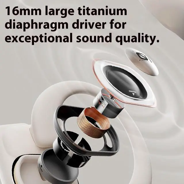 Alt view image 4 of 6 - Wireless Bluetooth Open Ear Headphones Over Open Ear Earbuds Bone Air Conduction Headphones Out of Ear Over The Ear Earbuds That Don't Go in Your Ear with Over Ear Hooks