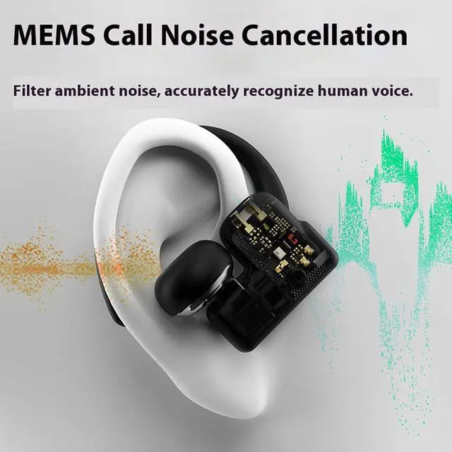 Alt view image 3 of 6 - Wireless Bluetooth Open Ear Headphones Over Open Ear Earbuds Bone Air Conduction Headphones Out of Ear Over The Ear Earbuds That Don't Go in Your Ear with Over Ear Hooks