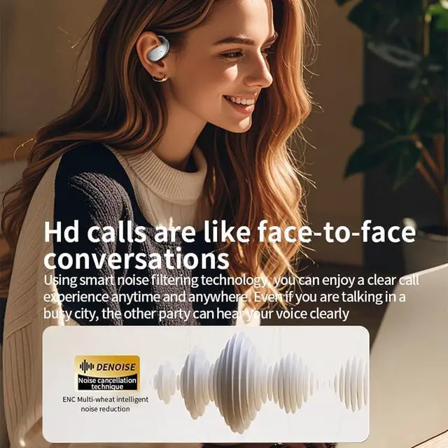Alt view image 6 of 7 - YYKQ93AI Open Over Ear AI Language Translator Headphones Real Time for iPhone Android Earpiece Ear Bud Spanish Translator Device AI Earbuds Translate Earphone