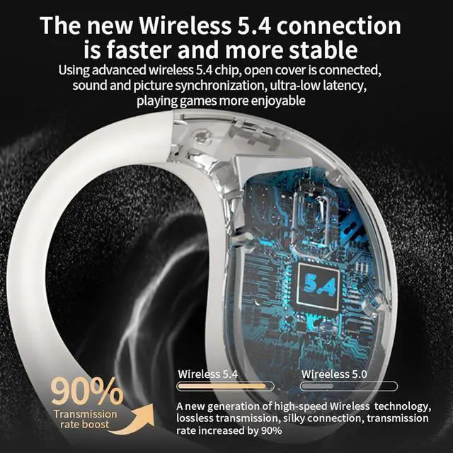 Alt view image 7 of 7 - YYKQ93AI Open Over Ear AI Language Translator Headphones Real Time for iPhone Android Earpiece Ear Bud Spanish Translator Device AI Earbuds Translate Earphone