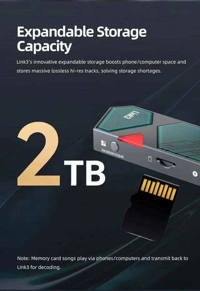 Alt view image 5 of 7 - Fanmusic XDUOO LINK3 USB DAC and Headphone Amplifier ES9039Q2M*2 Decoder 3.5+4.4 Headphone Output