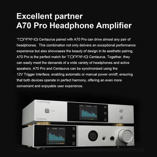 Alt view image 7 of 7 - Topping Centaurus Decoder Fully Balanced R2R DAC Support LDAC DSD512 PCM768kHz Plug and Play (Black)