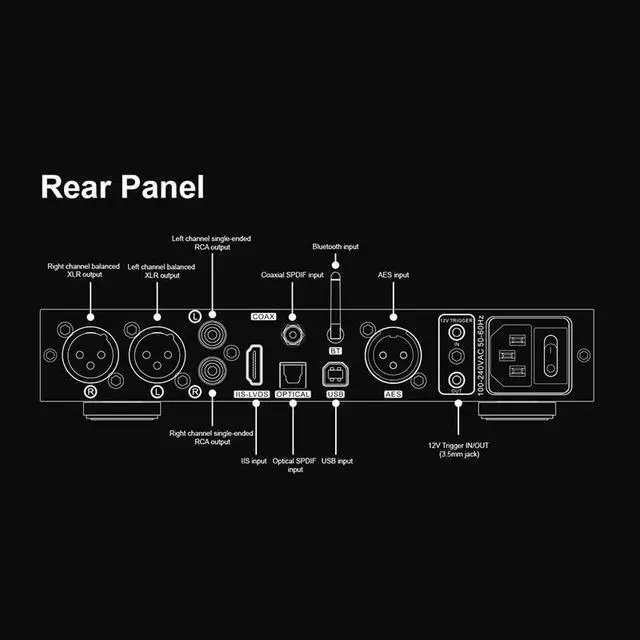 Alt view image 4 of 7 - Topping Centaurus Decoder Fully Balanced R2R DAC Support LDAC DSD512 PCM768kHz Plug and Play (Black)
