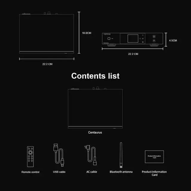 Alt view image 6 of 7 - Topping Centaurus Decoder Fully Balanced R2R DAC Support LDAC DSD512 PCM768kHz Plug and Play (Black)