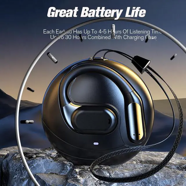Alt view image 7 of 7 - Out Of Ear Headphones Outside Ear Open Ear Earbuds Wireless Earless Headphones Bluetooth for Ows Open Owls Hanging Earphones 5.4 Bluetooth Open Ear Hanging Headset Bone Conduction Earbuds Over The Ear