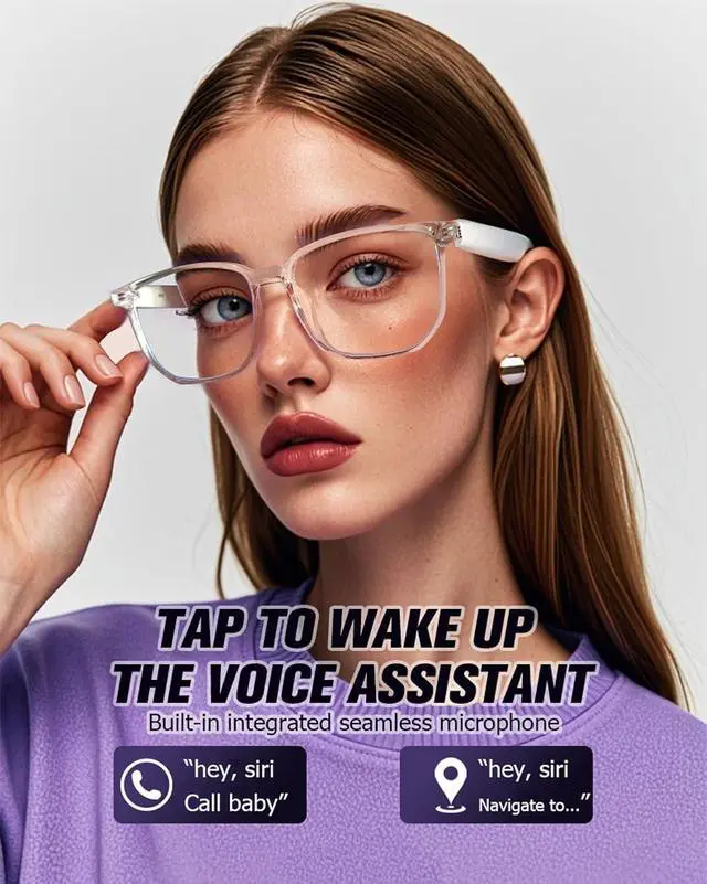 Alt view image 5 of 7 - Bluetooth Smart Glasses Sunglasses for Men Women Polarized Eyeglasses Headphones Bluetooth 5.4 Audio Glasses with Speakers Listenable Songs Blue Tooth Smartglasses Sunglasses for iPhone Android