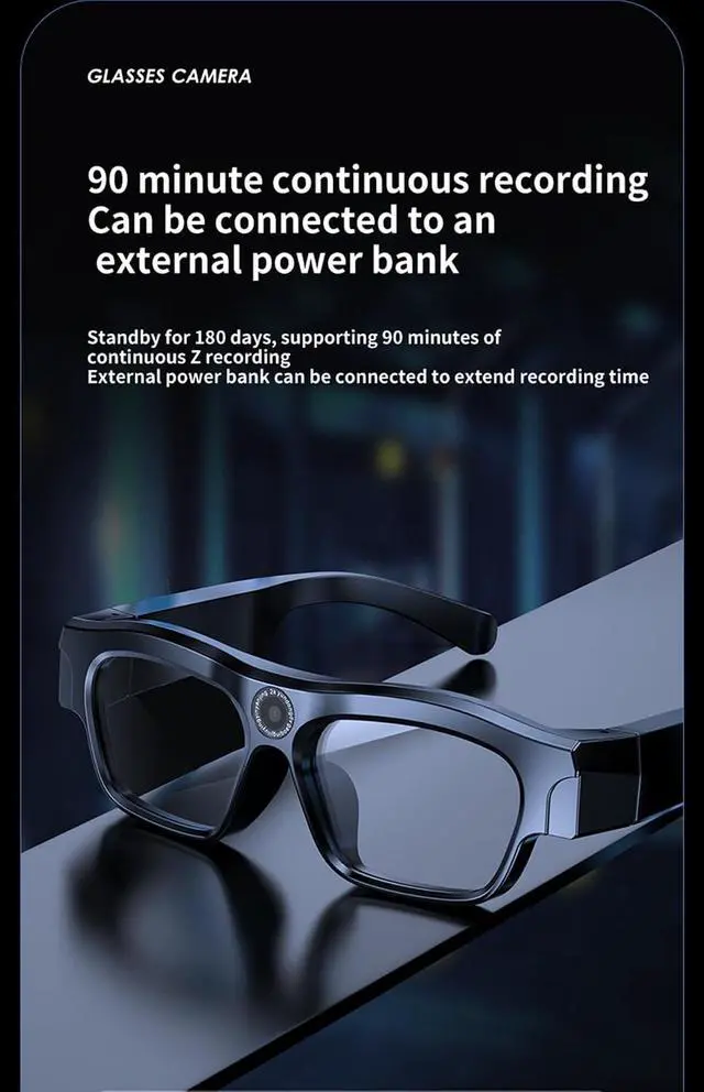 Alt view image 6 of 7 - Bluetooth Recording Video Camera Glasses Audio for Men Open Ear Earbuds Video Recording Sunglasses Camera Audio Smart Glasses for Men Sunglasses Bone Conduction Headphones