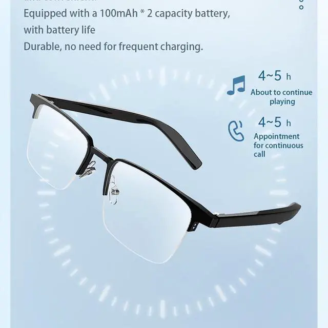 Alt view image 7 of 7 - Audio Smart Bluetooth Glasses For Men Women With Speakers Wireless Blue Tooth Control Speaker Glasses With Speakers For Men Women Bluetooth Eyeglasses Smart Glass Gafas Inteligentes Para Hombre