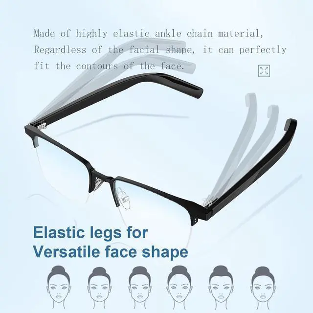 Alt view image 5 of 7 - Audio Smart Bluetooth Glasses for Men Women with Speakers Wireless Blue Tooth Control Speaker Glasses with Speakers for Men Women Bluetooth Eyeglasses Smart Glass Gafas Inteligentes para Hombre