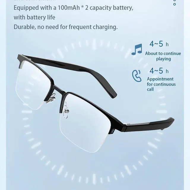 Alt view image 7 of 7 - Audio Smart Bluetooth Glasses for Men Women with Speakers Wireless Blue Tooth Control Speaker Glasses with Speakers for Men Women Bluetooth Eyeglasses Smart Glass Gafas Inteligentes para Hombre