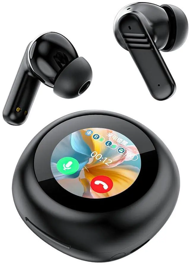 Main image of lx300 Black Wireless Bluetooth 5.4 TWS Touch Screen Earbuds with Active Noise Cancellation and Transparency Mode