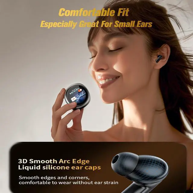 Alt view image 4 of 6 - lx300 Black Wireless Bluetooth 5.4 TWS Touch Screen Earbuds with Active Noise Cancellation and Transparency Mode