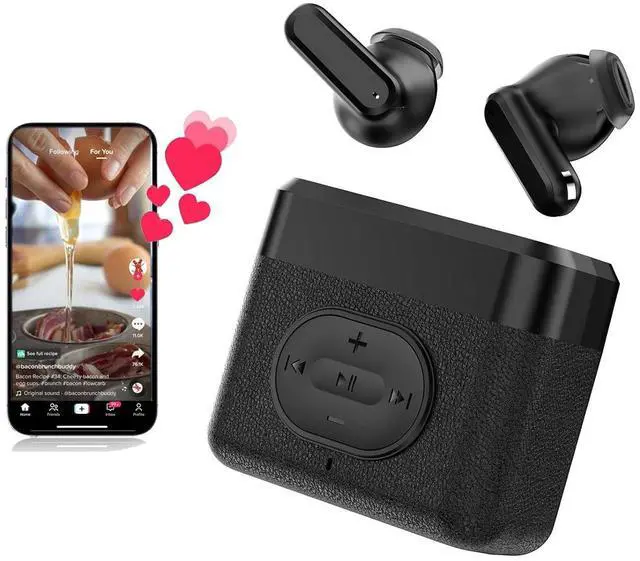 Main image of True Wireless TWS Earbuds with Microphone for Working Blue Tooth Ear Buds with Bluetooth Phone Scrolling Ring for iPhone Phone Scroller Remote Fingertip Wireless Bluetooth Remote Control