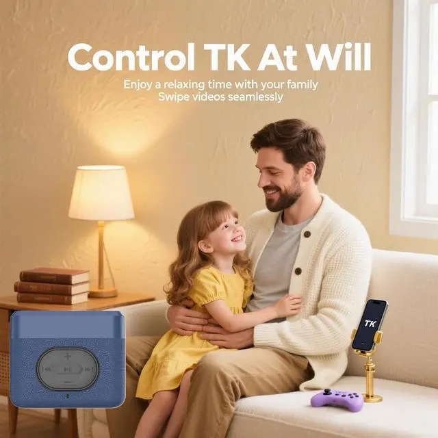 Alt view image 2 of 7 - True Wireless TWS Earbuds with Microphone for Working Blue Tooth Ear Buds with Bluetooth Phone Scrolling Ring for iPhone Phone Scroller Remote Fingertip Wireless Bluetooth Remote Control